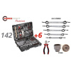 Набор инструментов 142+6 предметов 1/4''3/8''1/2''(6-гран.)(4-36мм, 27,30,32,36-12гр.)+(ключи трещот. Большой выбор на сайте Трейдимпорт